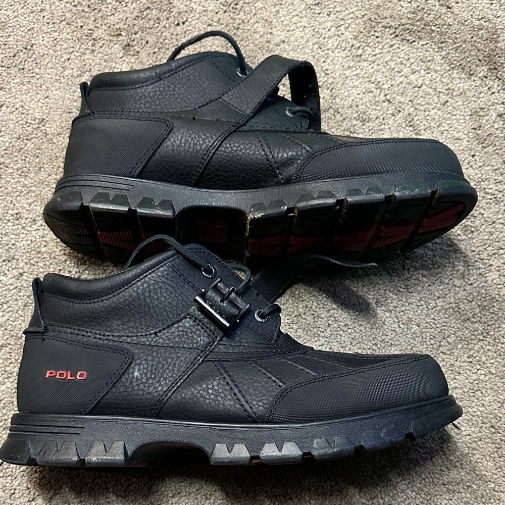 Polo Ralph Lauren Mens Dover III Hiking Boots Strap Lace Black Size 13D - Picture 2 of 8